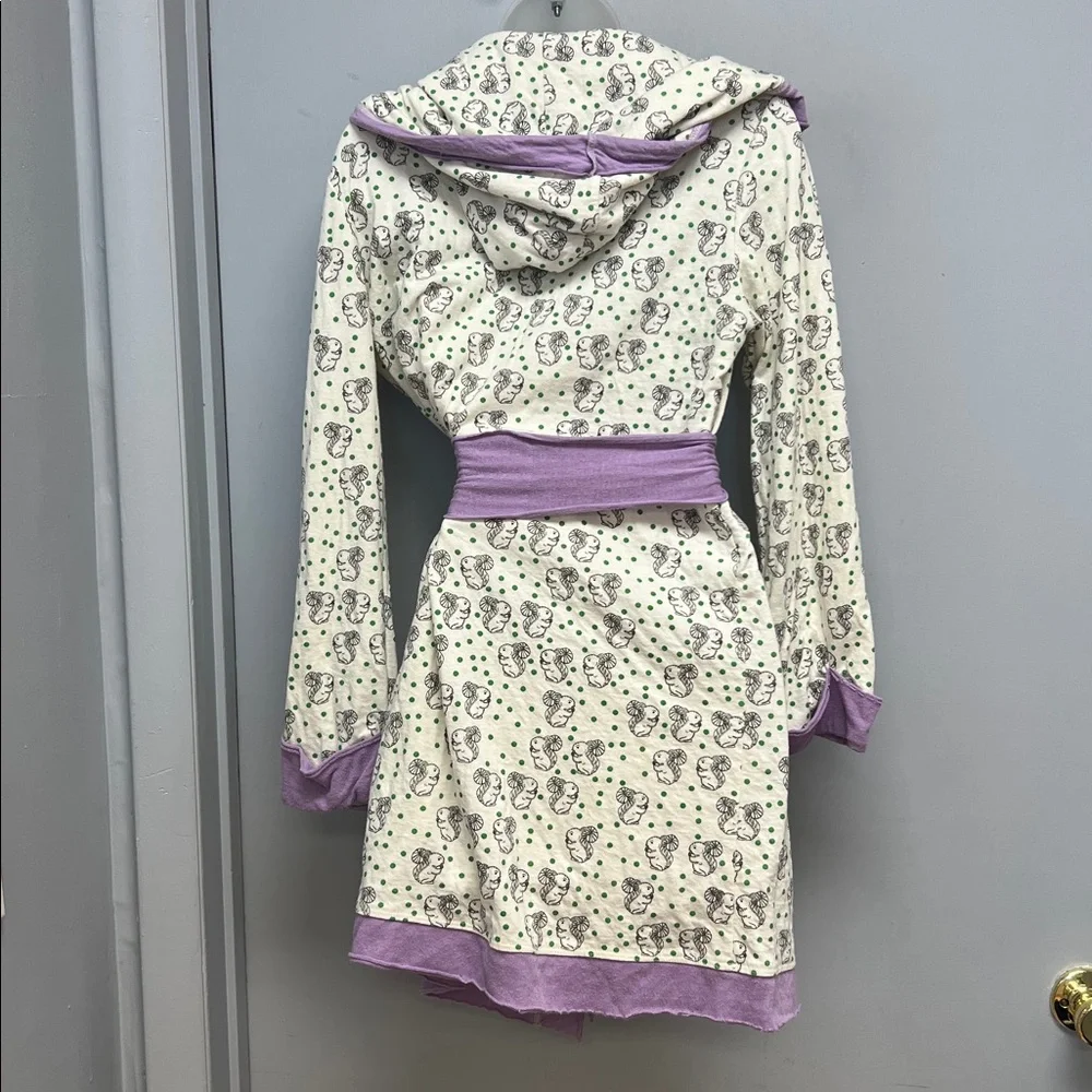 Anthropologie Porridge Whimsical Squirrel Print Tie-Wrap Robe - Picture 4 of 12